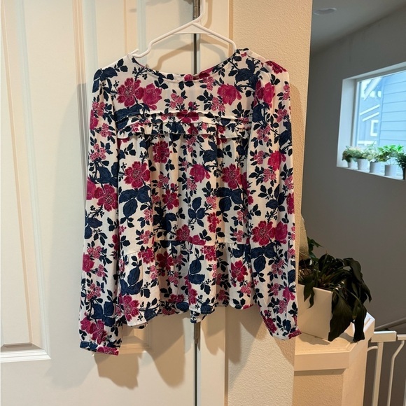 Floral Peplum Loft Shirt - Picture 1 of 3